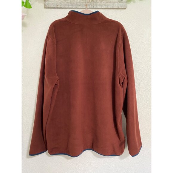 32 Heat Men Quarter Snap Fleece Pull Over Sweater XXL Red Maroon Mock Neck - Picture 7 of 10